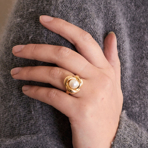 Bague 52 Bague Pétale Perle 58 Facettes 002.196