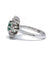 Bague 50 / Blanc/Gris / Or 750 Bague Marguerite Diamants Emeraude 58 Facettes 220019R