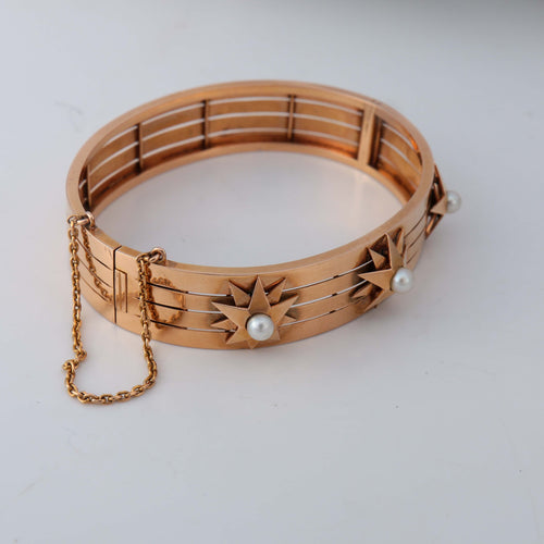 Boucles d'oreilles Parure  Napoléon III Or et Perles fines 58 Facettes