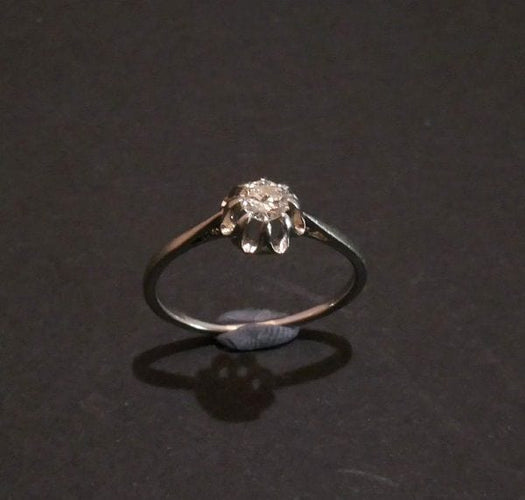 Bague 56 Solitaire Diamant, Monture Platine. 58 Facettes 1061428