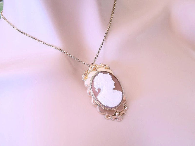 Pendentif Pendentif/Broche Camée sur Agate Or Rose 58 Facettes AA 1463