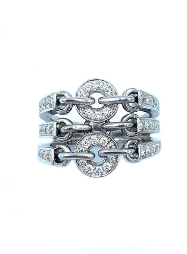 Bague BVLGARI. Collection Astrale, bague or blanc et diamants 58 Facettes