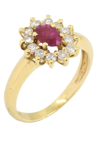 Bague BAGUE MARGUERITE RUBIS ET DIAMANTS 58 Facettes 047611