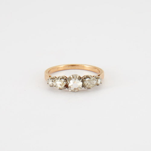 Bague Bague jarretière en or jaune, diamant 58 Facettes