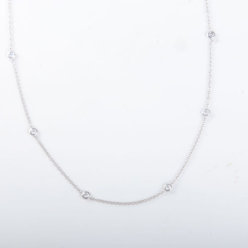 Collier Collier Or blanc 10 diamants 58 Facettes 8393