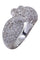 Bague 56 BAGUE FLEUR OR BLANC PAVAGE DIAMANTS 58 Facettes 078341