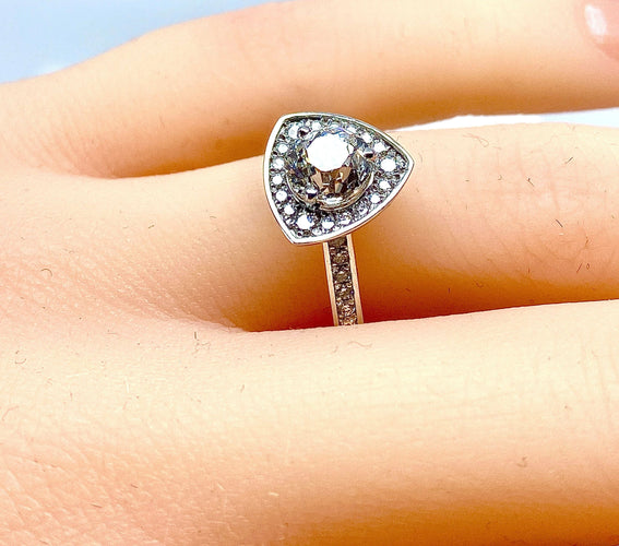 Bague 51 Bague Triangle diamant 1,10 carat 58 Facettes AB258
