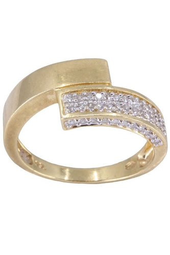 Bague 58 Bague Or jaune pavage diamants 58 Facettes 080391