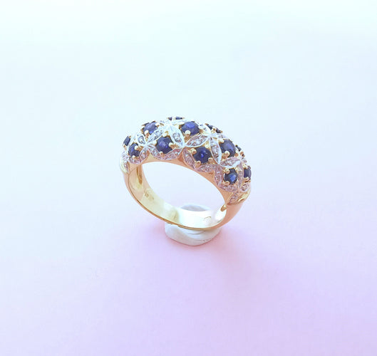 Bague 56.5 Bague Jonc Or Saphirs et Diamants 58 Facettes AA 1633