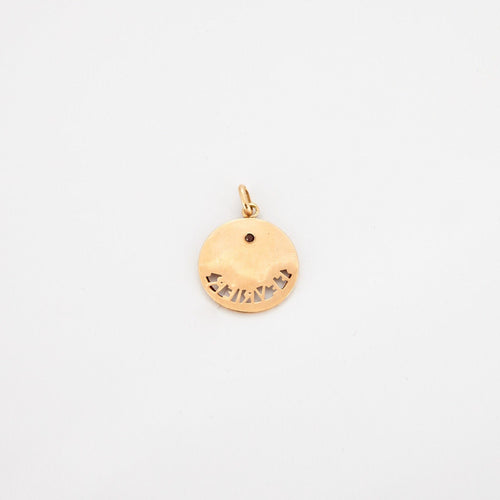 Pendentif Médaille Art Nouveau, Février 58 Facettes