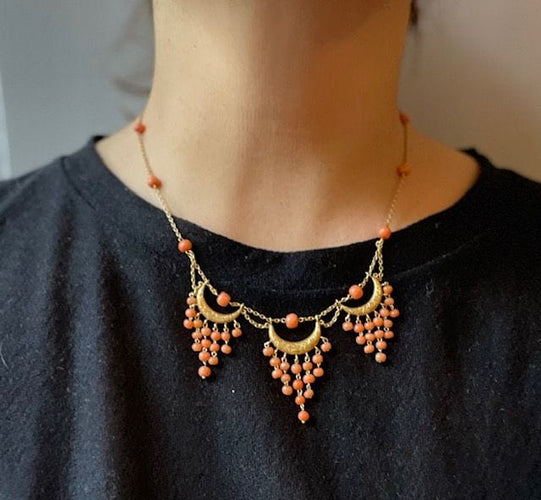 Collier Collier corail et or jaune, époque Napoléon III 58 Facettes