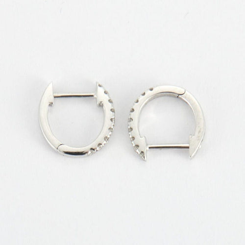 Boucles d'oreilles Créole en Or blanc & diamants 58 Facettes