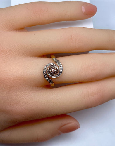 Bague 55 Bague tourbillon diamants vers 1900 58 Facettes AB179