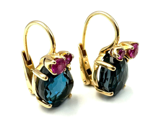 Boucles d'oreilles POMELLATO - Boucles d’oreilles Bahia Or Topazes Saphirs 58 Facettes