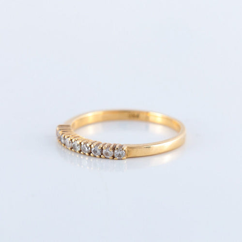 Bague 53 Demi-alliance 9 Diamants 58 Facettes JE102