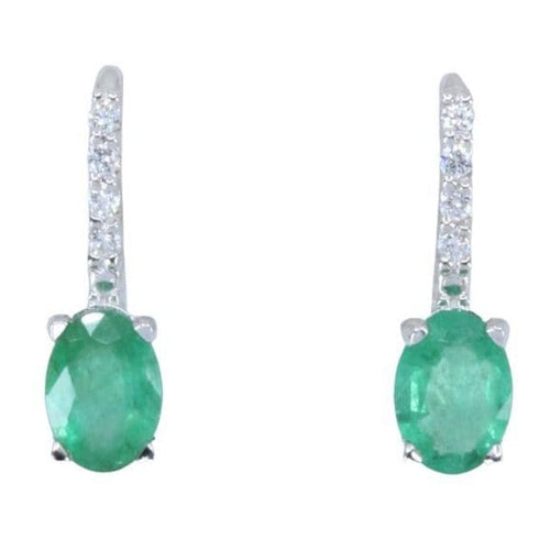 Boucles d'oreilles Boucles d'oreilles, émeraude, diamants 58 Facettes 063481