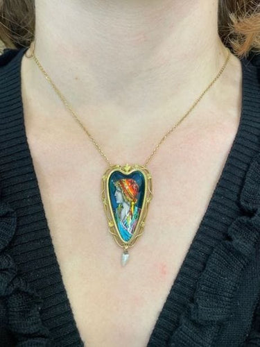 Collier COLLIER ANCIEN ÉMAIL DE LIMOGES ET NACRE 58 Facettes 049981