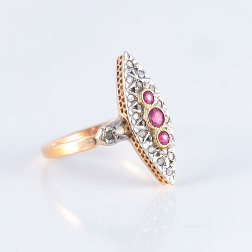 Bague 58 Bague Marquise deux ors 58 Facettes JE203