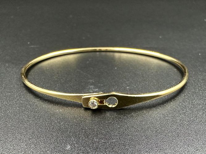 Bracelet DINH VAN. Bracelet Serrure Jonc or jaune et diamant 58 Facettes