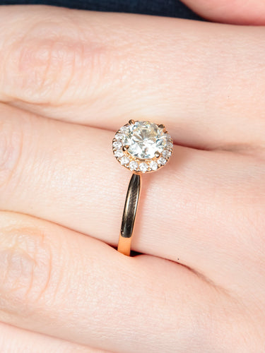 Bague 52 Bague Solitaire Or rose Diamants 58 Facettes