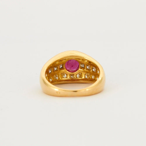 Bague 52 BAGUE RUBIS PAVEE DE DIAMANTS 58 Facettes