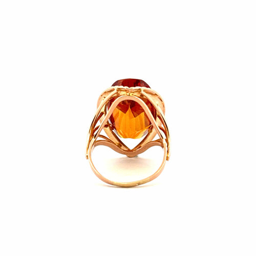 Bague 55 Bague ancienne or et citrine 58 Facettes