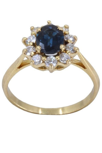Bague 51 BAGUE MARGUERITE SAPHIR ET DIAMANTS 58 Facettes 061971