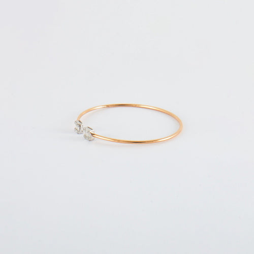 Bracelet Bracelet Jonc or rose diamants 58 Facettes