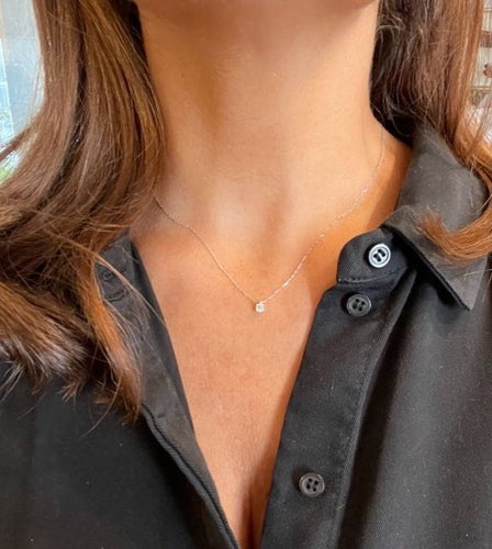 Collier Collier diamant, or blanc 58 Facettes