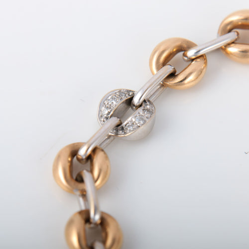 Bracelet Bracelet en or blanc et jaune Diamants 58 Facettes