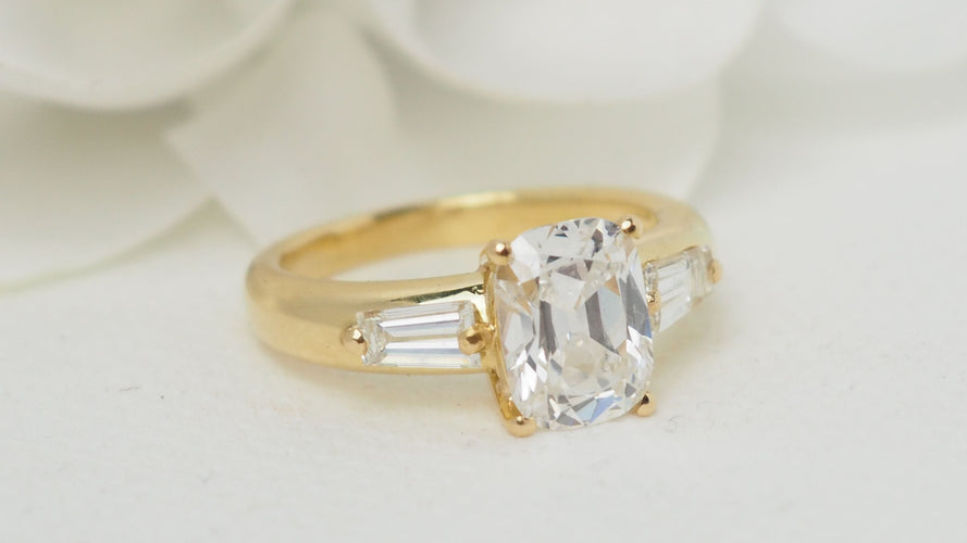 Bague 55 Bague diamant coussin 2cts 58 Facettes 32374