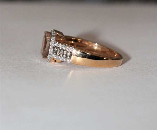 Bague Bague or rose et morganite 58 Facettes 470