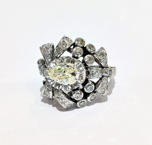 Bague 55 Bague années 50 diamants 58 Facettes 1-775/2