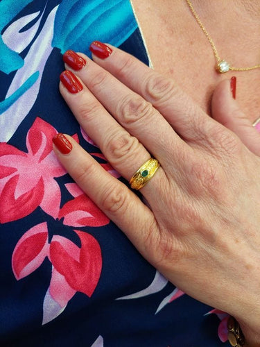 Bague 54 BAGUE JONC ÉMERAUDE 58 Facettes 065491