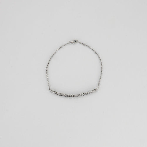 Bracelet Bracelet or blanc barrette diamants noirs 58 Facettes