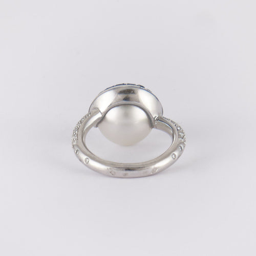 Bague 47 CHANEL - Bague Perle Diamants noirs et blancs 58 Facettes