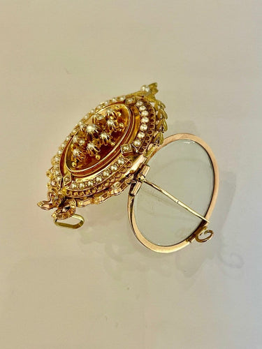 Pendentif Médaillon Porte Souvenir Or et Perles Fines 58 Facettes 1069260