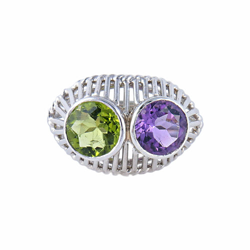 Bague Bague Améthyste et Péridot 58 Facettes