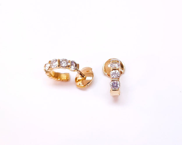 Boucles d'oreilles Créoles diamants 58 Facettes RA-668.3
