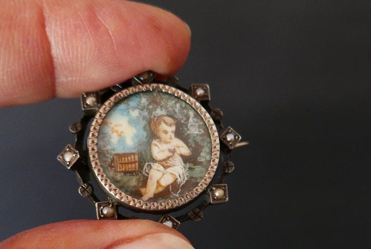 Broche Broche Miniature Et Perles Fines 58 Facettes 762159