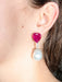 Boucles d'oreilles Boucles d'oreilles Rubis et Perles 58 Facettes