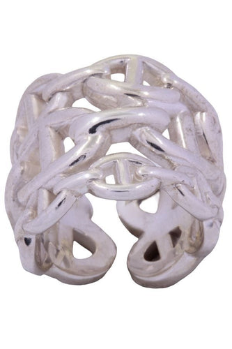 Bague HERMÈS - BAGUE CHAINE D'ANCRE ENCHAINÉE 58 Facettes 071491