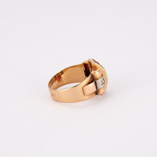 Bague 57 Bague Tank Diamants Rubis 58 Facettes