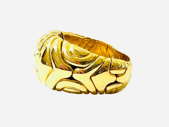 Bague 58 BVLGARI. Collection Parentesi, bague vintage or jaune 58 Facettes