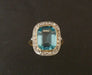 Bague Bague pierre bleue et diamants, or et platine 58 Facettes 939321