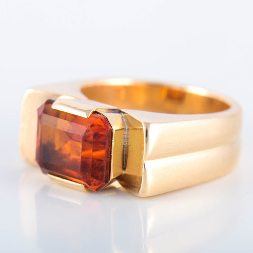 Bague 48 Bague tank Art Déco citrine de Madère 58 Facettes