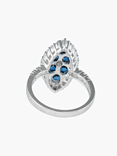 Bague 52 Bague Marquise Saphirs Diamants 58 Facettes