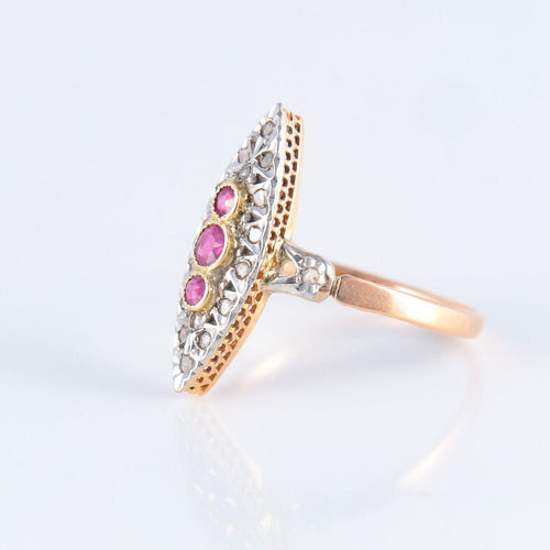 Bague 58 Bague Marquise deux ors 58 Facettes JE203