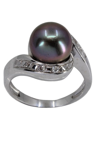 Bague 50 BAGUE TOURBILLON PERLE DE TAHITI ET DIAMANTS 58 Facettes 056421