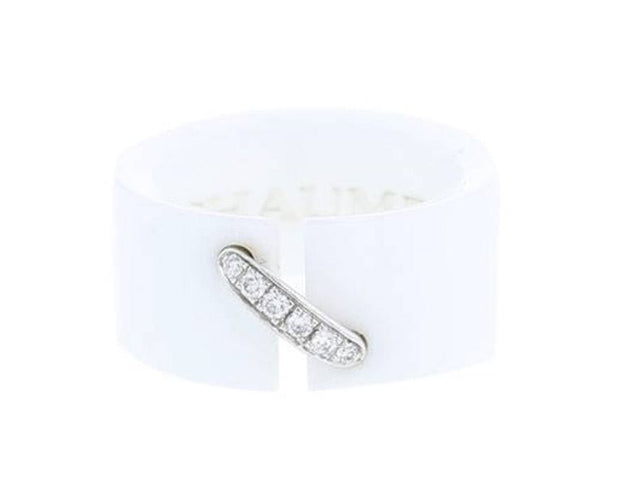 Bague 53 CHAUMET - BAGUE LIEN OR BLANC, DIAMANTS ET CÉRAMIQUE 58 Facettes 082228-053